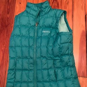 Marmot girls teal down vest